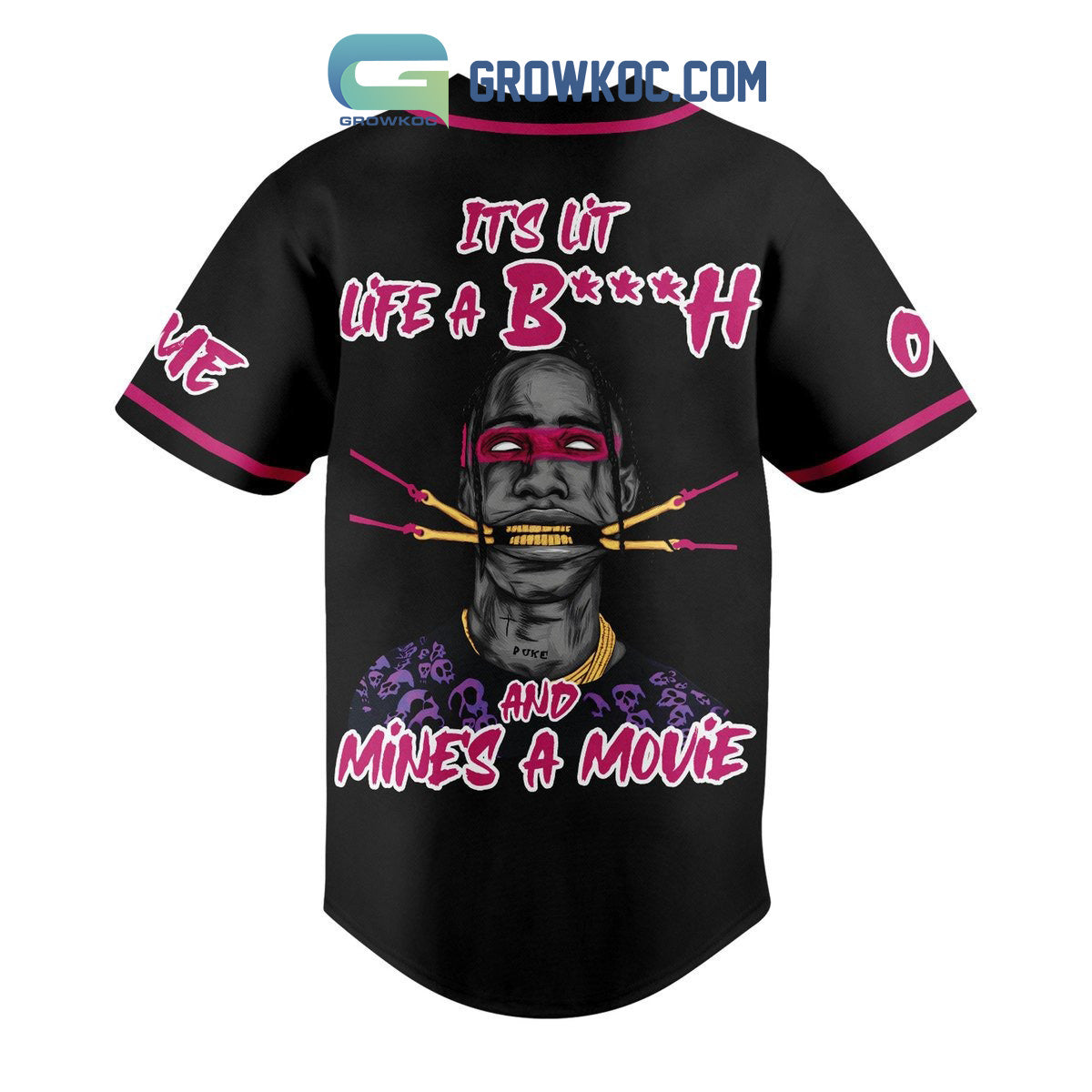 Travis Scott Astro World Its Lit Life A Btch And Mine_s A Movies Custom Baseball Jersey