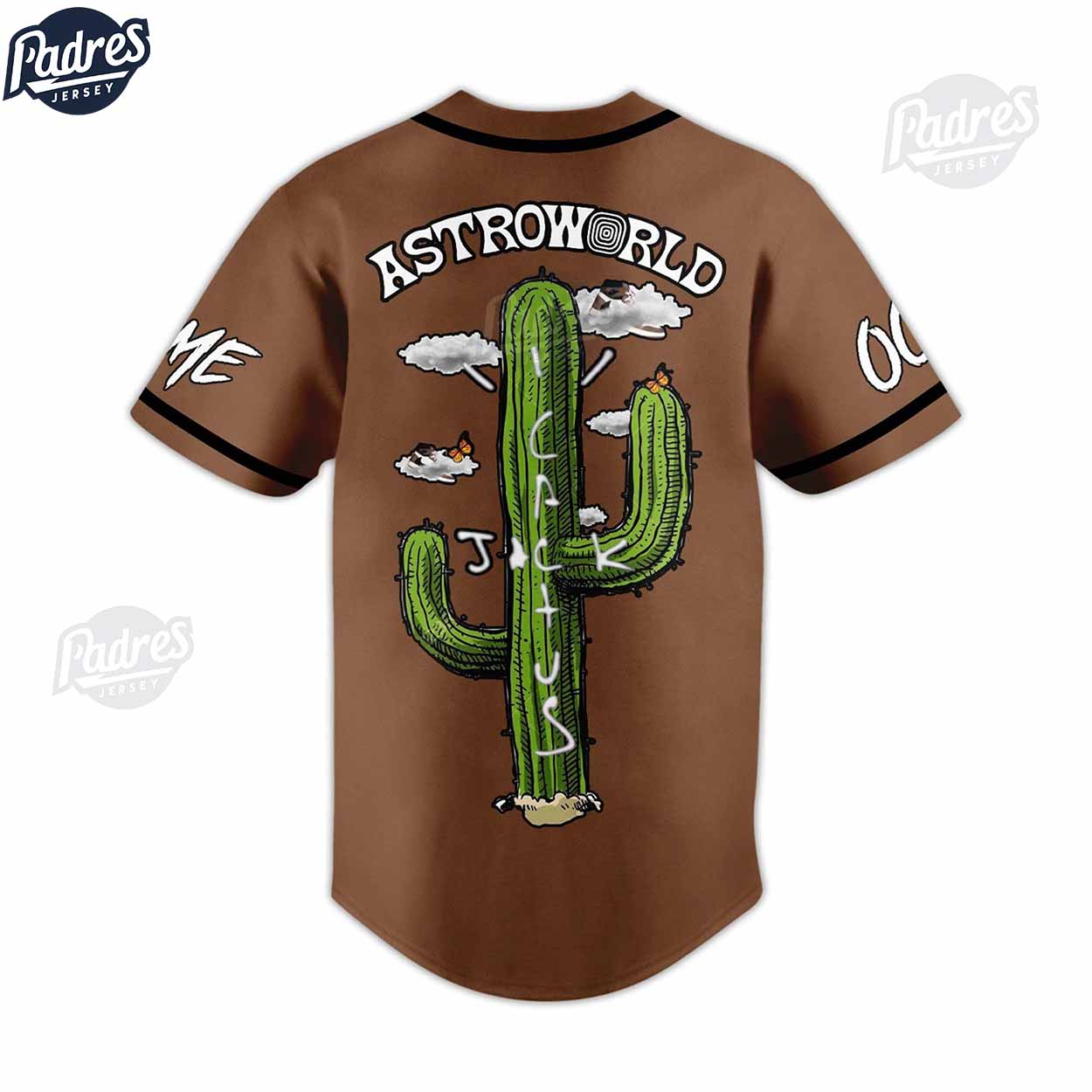 Travis Scott Astroworld Cactus Custom Baseball Jersey - Padres Jersey Oasis: Elevate Your Baseball Style Game... (Image 2)