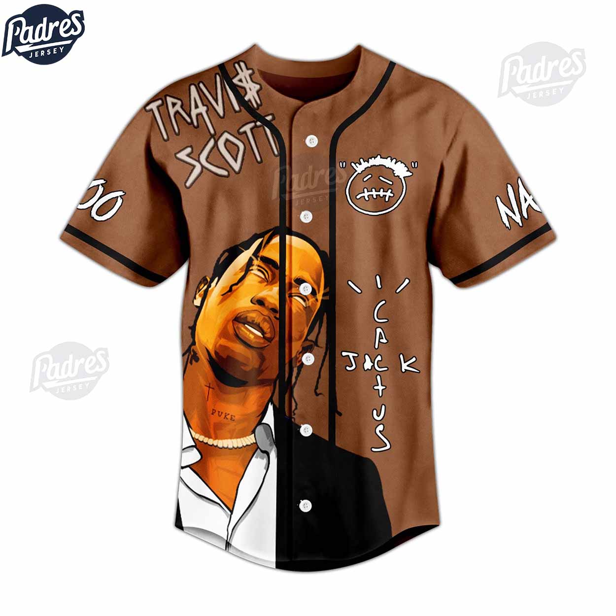 Travis Scott Astroworld Cactus Custom Baseball Jersey - Padres Jersey Oasis: Elevate Your Baseball Style Game... (Image 3)