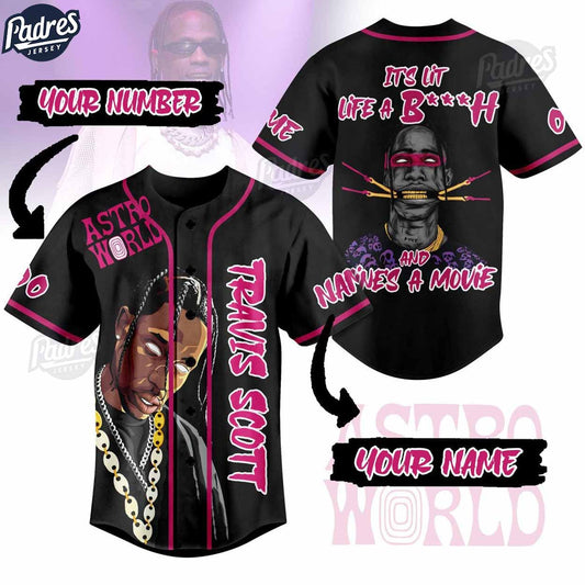 Travis Scott Astroworld Custom Baseball Jersey Style - Padres Jersey Oasis: Elevate Your Baseball Style Game... (Image 1)