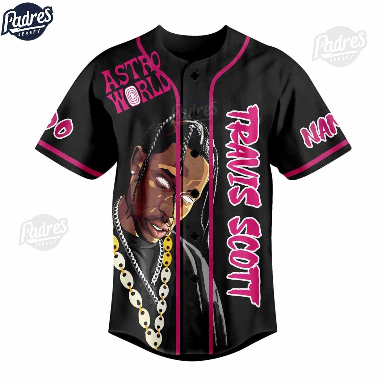 Travis Scott Astroworld Custom Baseball Jersey Style - Padres Jersey Oasis: Elevate Your Baseball Style Game... (Image 2)