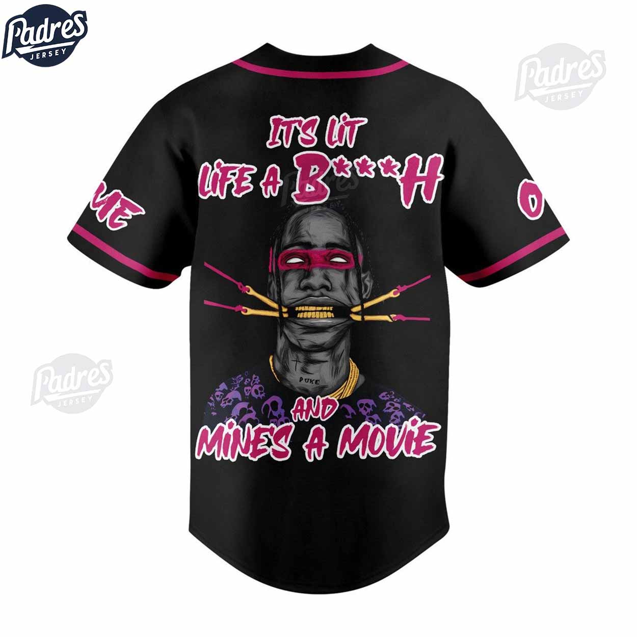 Travis Scott Astroworld Custom Baseball Jersey Style - Padres Jersey Oasis: Elevate Your Baseball Style Game... (Image 3)