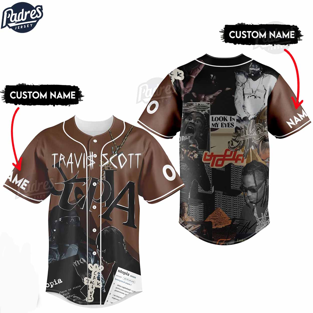 Travis Scott Custom Baseball Jersey For Fans - Padres Jersey Oasis: Elevate Your Baseball Style Game T-Shirts,... (Image 1)