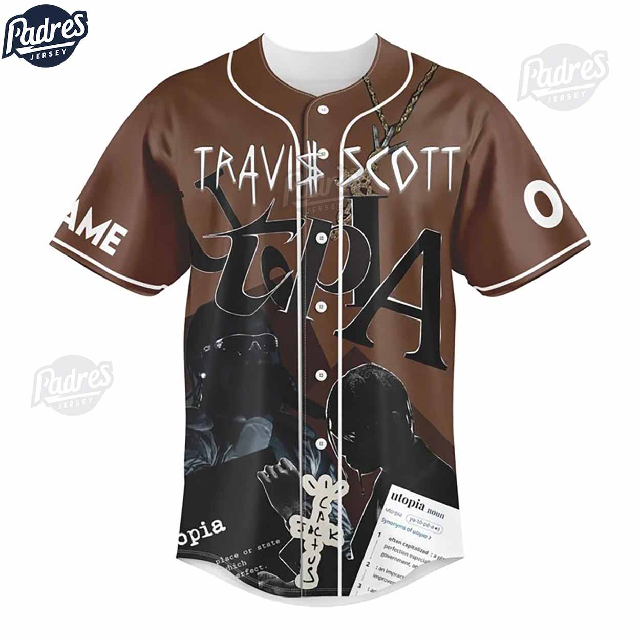 Travis Scott Custom Baseball Jersey For Fans - Padres Jersey Oasis: Elevate Your Baseball Style Game T-Shirts,... (Image 2)