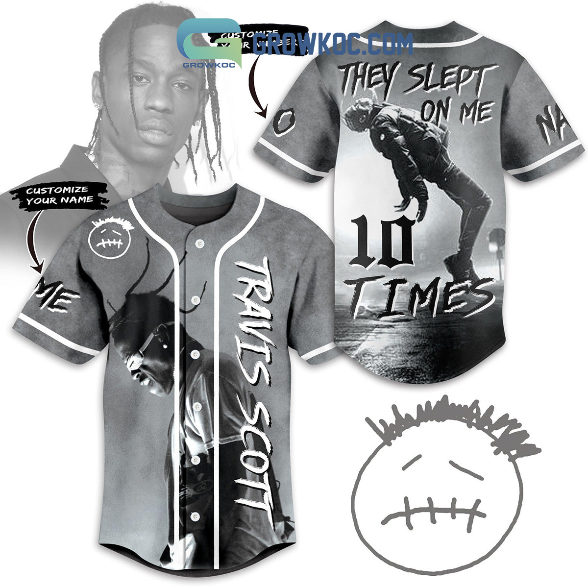 Travis Scott Sleep On Me 10 Times Love Personalized Baseball Jersey