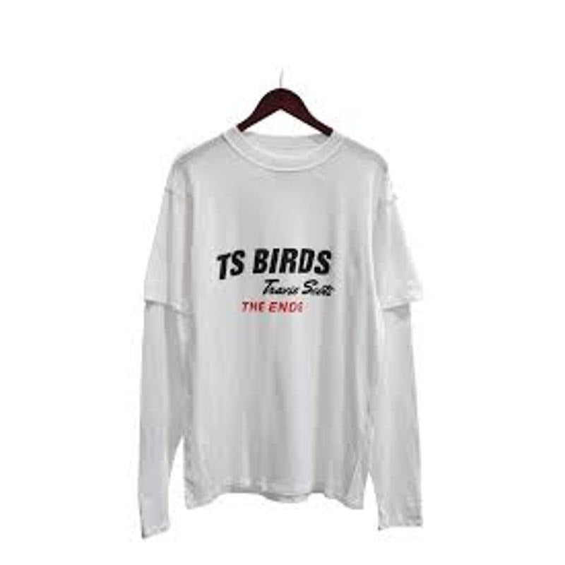 Travis Scott TS Birds The Ends Long Sleeve Tee White (TSCJ-LS009) Men Size S-2XL Hoodie, Sweatshirt | WearSparks.com