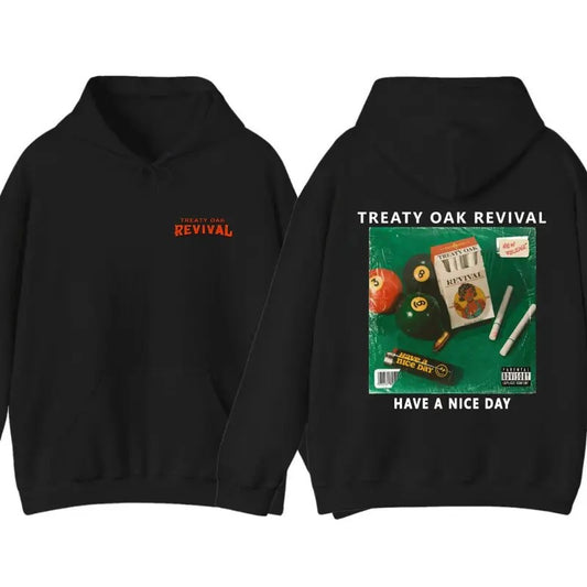 Treaty Oak Revival Hoodie - Unique Album Cover Design With Pool Balls And, Ideal For Music Fans And Street Fashion...