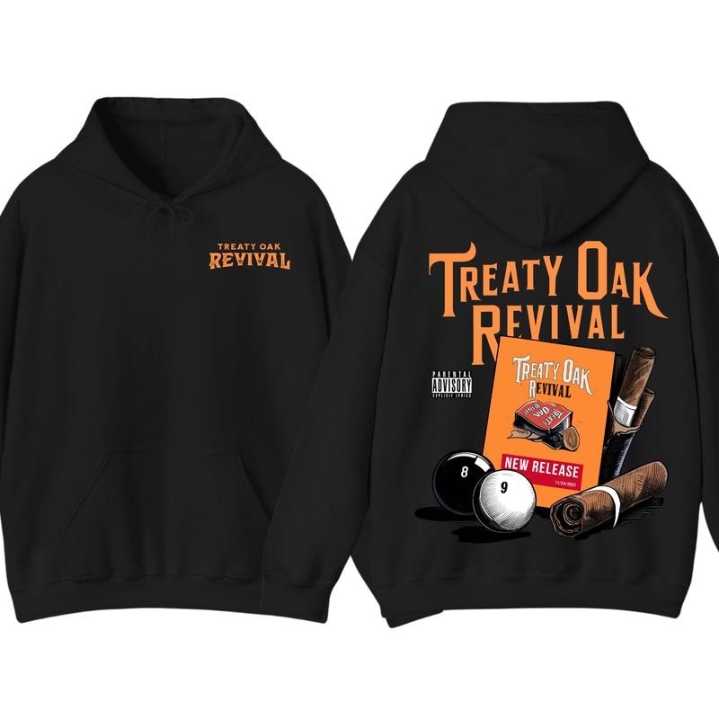 Treaty Oak Revival Hoodie, Vintage Graphic Band Pullover, New Release Concert Merch, Funny Music Streetwear Casual...
