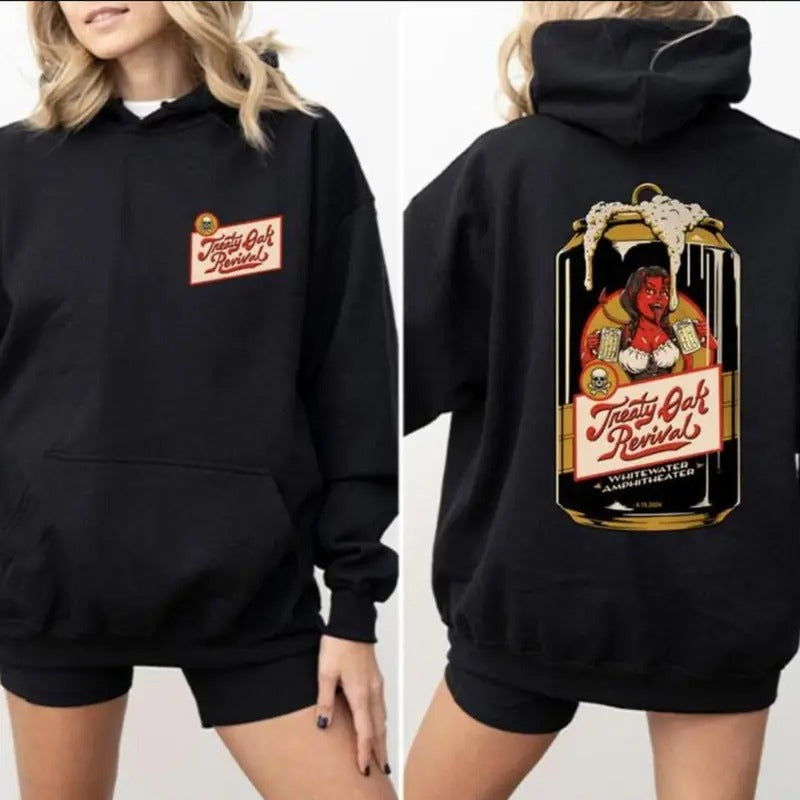 Treaty Oak Revival Neon Sign Hoodie , Retro No Vacancy, Warm Unisex Shirt, Available in All Sizes and Colors, Ideal Gift...
