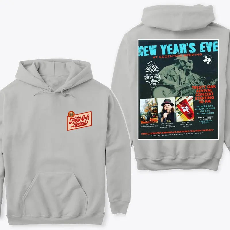 Treaty Oak Revival New Year's Eve At Eccentric Brewing Hoodie Sweatshirt T shirt, Featuring a Stylish Graphic Design for...