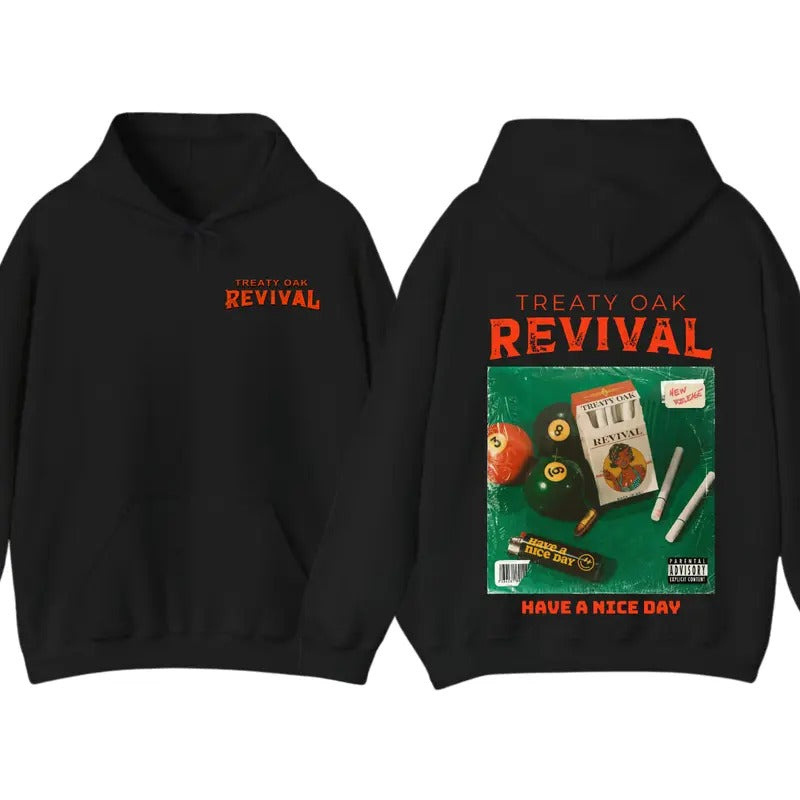 Treaty Oak Revival T-Shirt, Hoodie & Sweatshirt, 2-Sided Band Merch Tee, Cotton Menswear Streetwear Top, Casual Graphic...