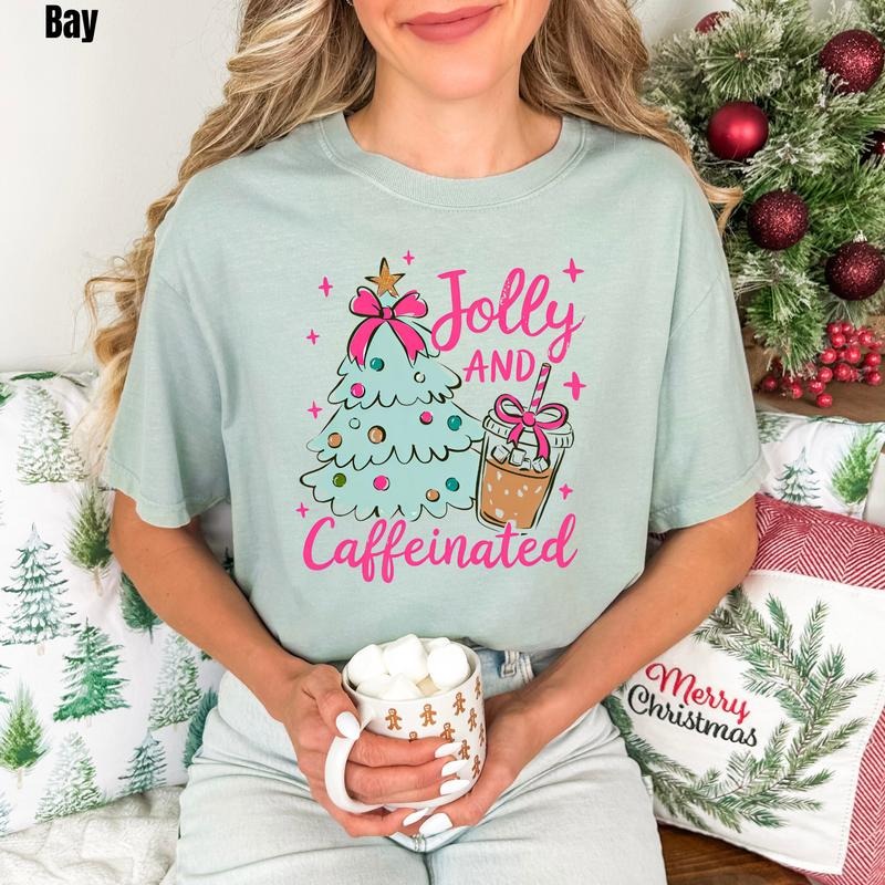 Tree Jolly & Caffeinated Comfort Colors T-Shirt 'NLB' Hoodie, Sweatshirt | WearSparks.com