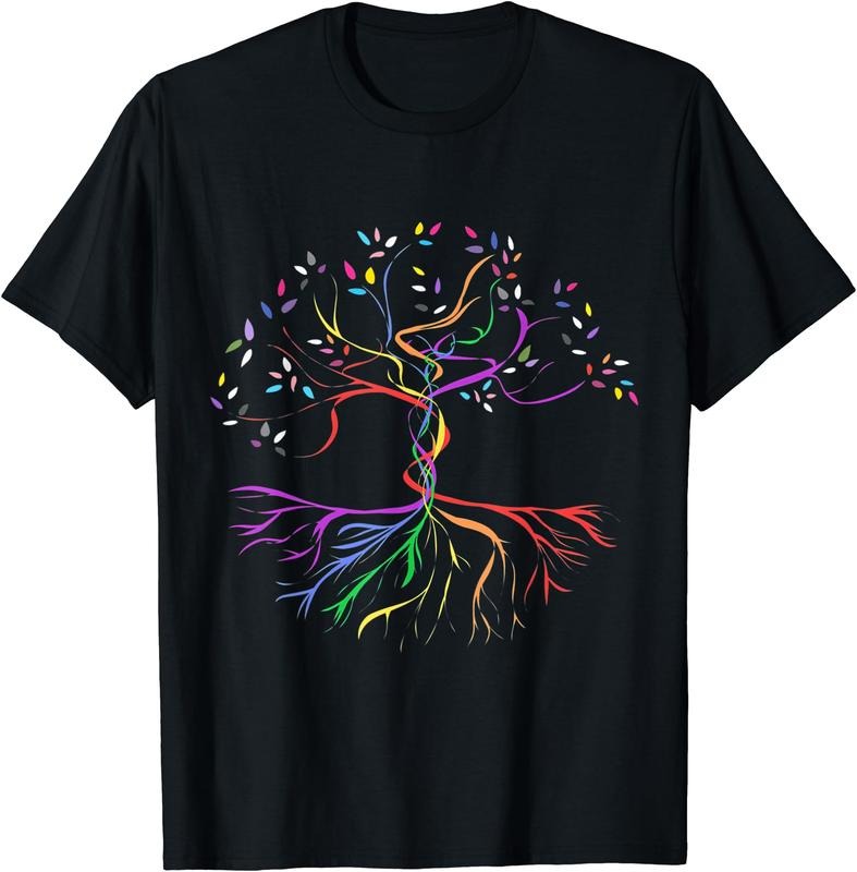 Tree Life Rainbow LGBT Cool Gay Pride Flag Ally T-Shirt | Unisex Cotton Tee Gift, Crewneck, Short Sleeve Hoodie, Sweatshirt