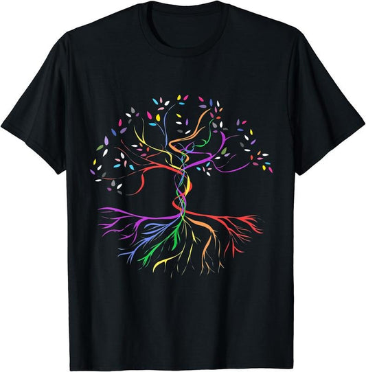 Tree Life Rainbow LGBT Cool Gay Pride Flag Ally T-Shirt | Unisex Cotton Tee Gift, Crewneck, Short Sleeve Hoodie, Sweatshirt