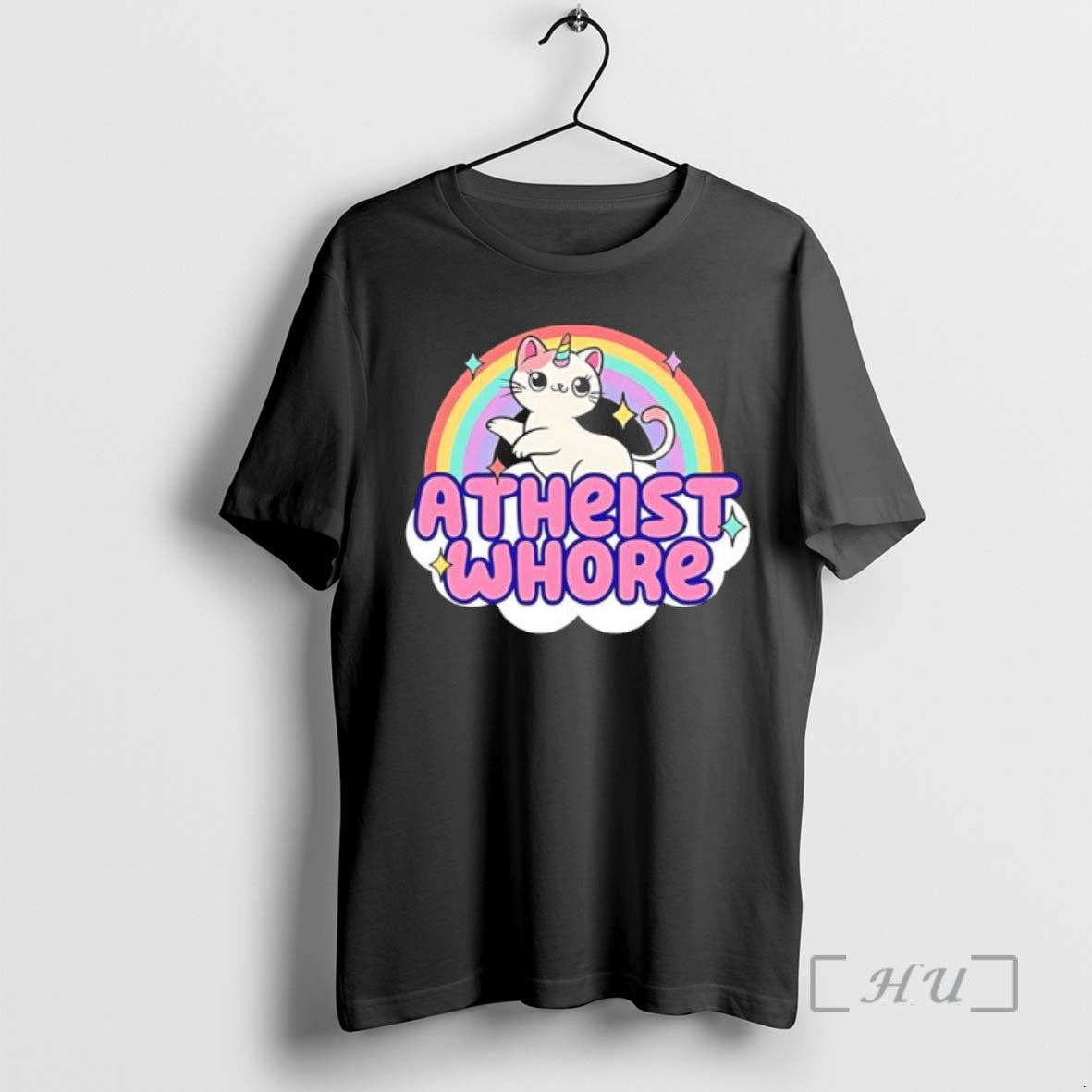 Trending Atheist Whore Cat Unicorn Cute Black T-Shirts, Hoodie, Sweatshirt | WearSparks.com
