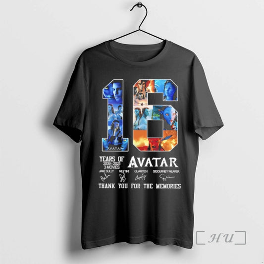 Trending Avatar 16 Years Of 2009 2025 3 Movies Thank You For The Memories Signatures T-Shirts, Hoodie, Sweatshirt