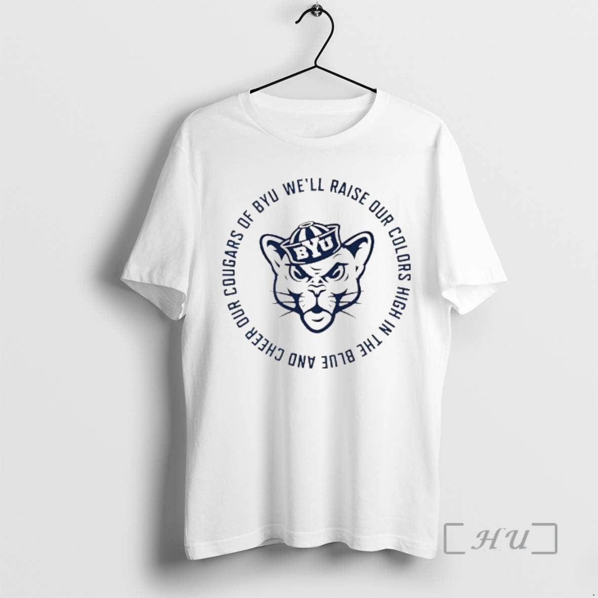 Trending Byu Cougars Fight Song Well Raise Our Colors High In The Blue And Cheer T-Shirts, Hoodie, Sweatshirt
