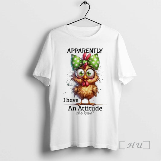 Trending Chicken Dotted Bow Apparently I Have An Attitude Who Knew Premium T Shirts Sweater Hoodie, Sweatshirt