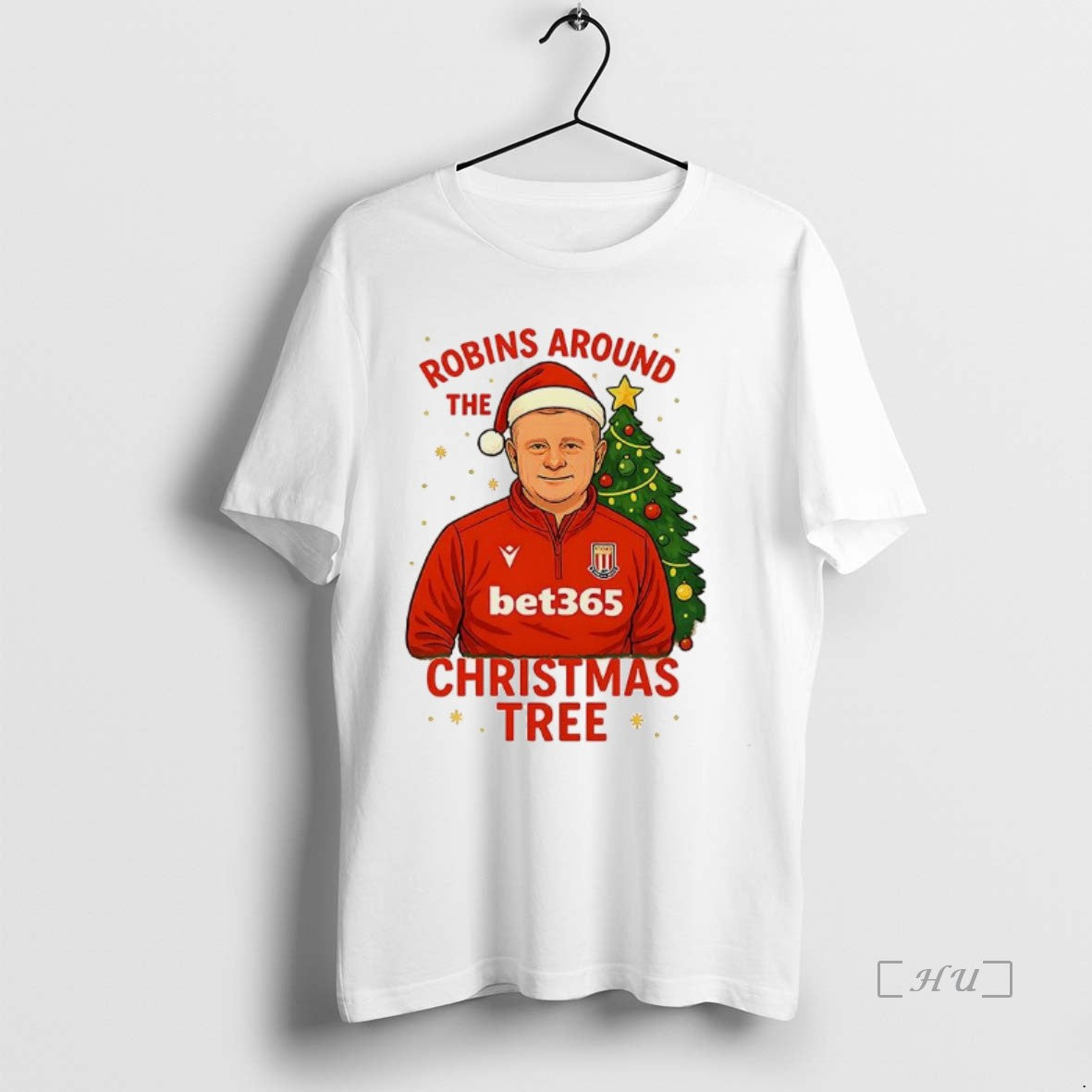 Trending Coach Robins Around Stoke City Fc The Christmas Tree T-Shirts, Hoodie, Sweatshirt | WearSparks.com