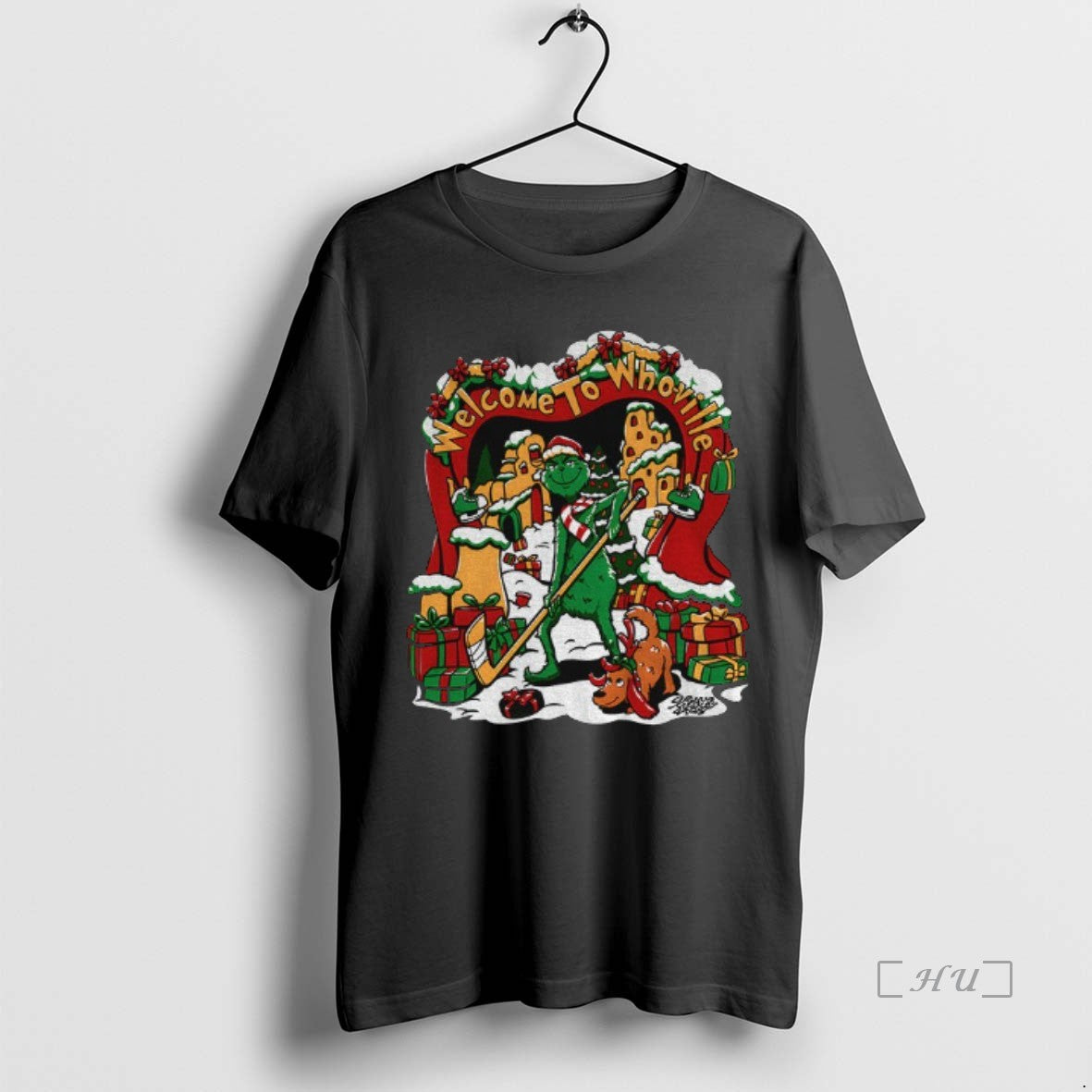 Trending Grinch Santa Hockey Welcome To Whoville Merry Christmas T-Shirts, Hoodie, Sweatshirt | WearSparks.com
