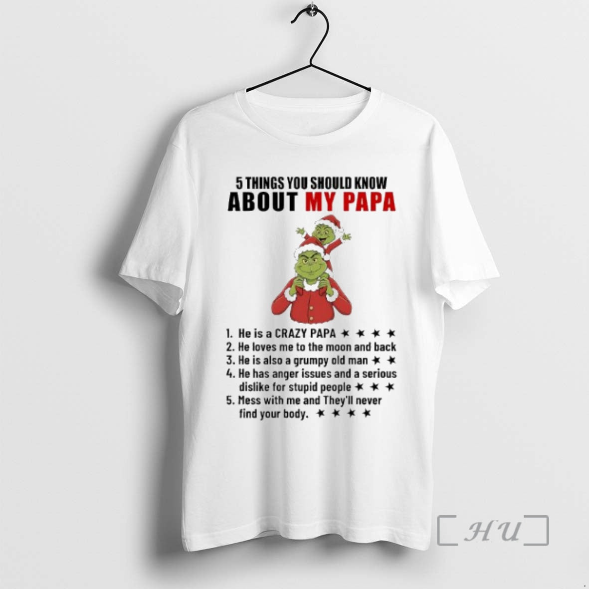 Trending Grinch He Is A Crazy Papa He Loves Me To The Moon And Back T-Shirts, Hoodie, Sweatshirt | WearSparks.com