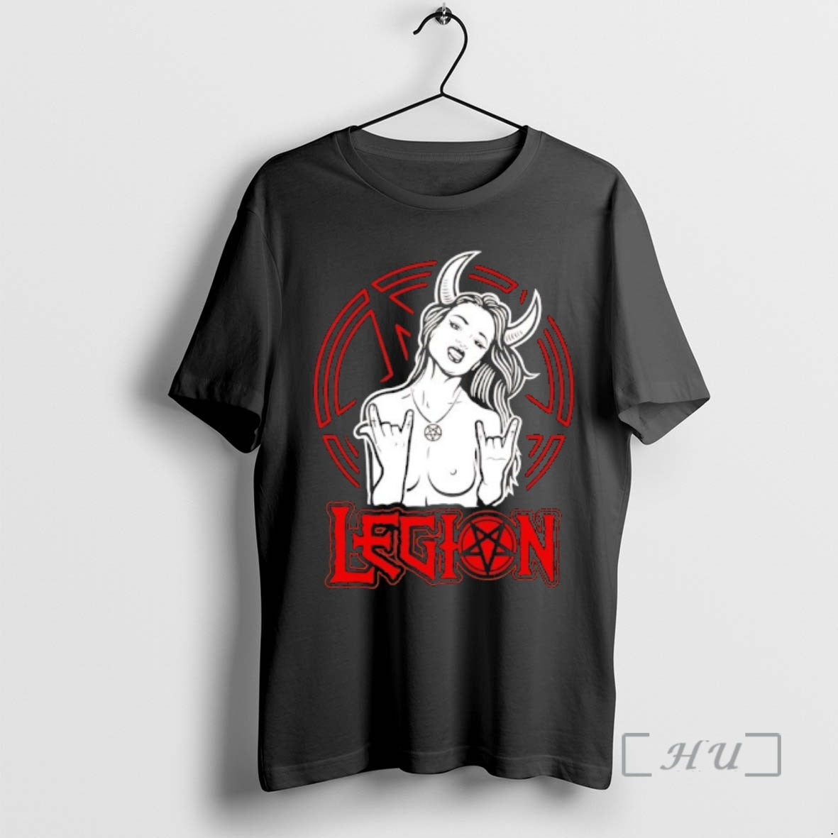 Trending Legion Horns Up Devil Girl Graphic T-Shirts, Hoodie, Sweatshirt | WearSparks.com