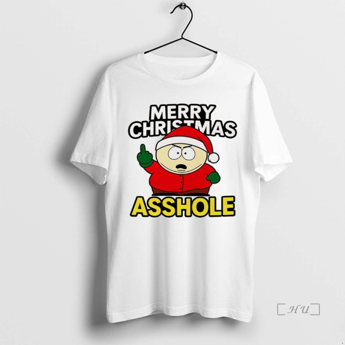 Trending Merry Christmas Asshole Eric Cartman Middle Finger South Park Christmas Premium T Shirts Sweater Hoodie, Sweatshirt