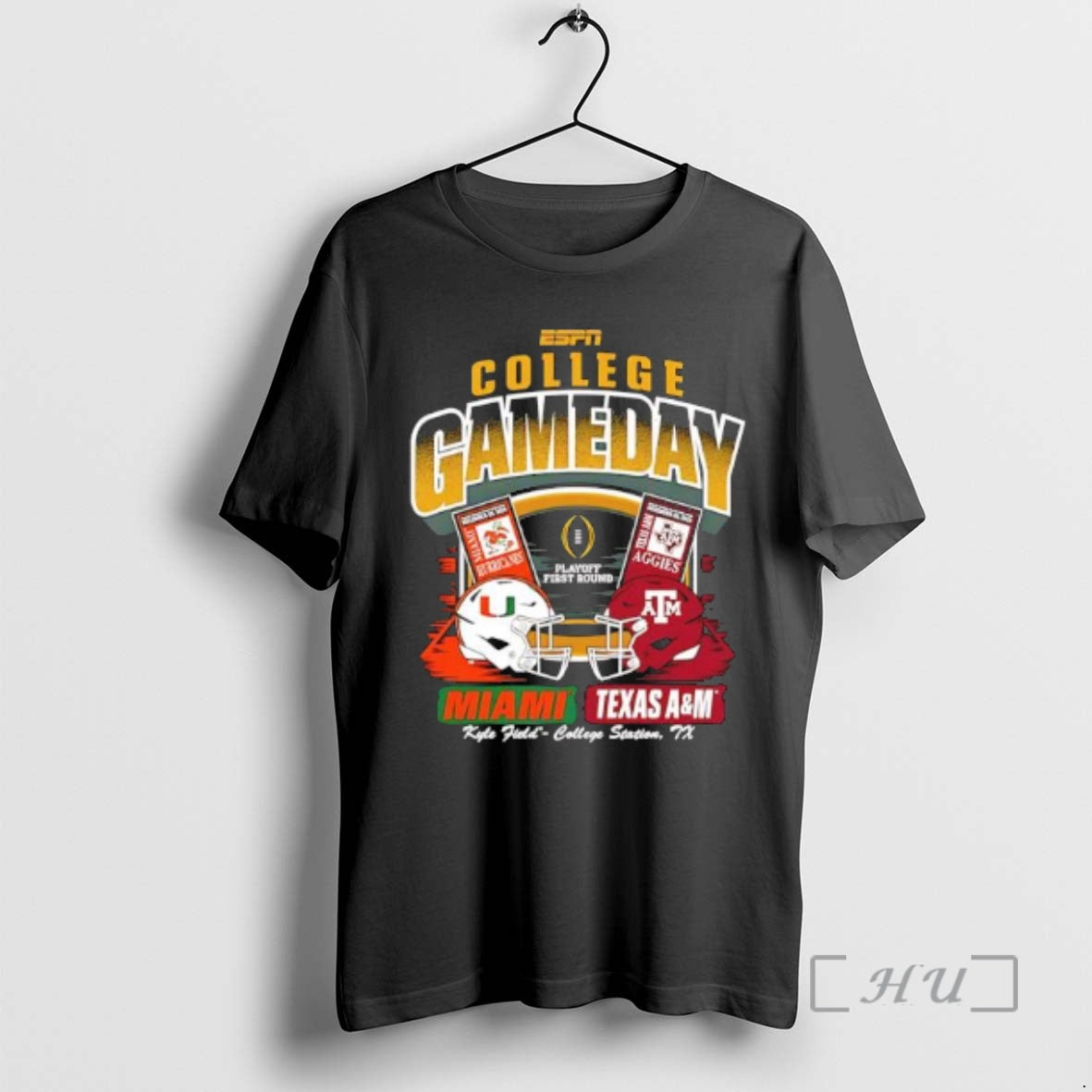 Trending Miami Vs Texas Am 2025_e2_80_9326 Cfp Espn Game Day Helmet Matchup Premium T Shirts Hoodie, Sweatshirt