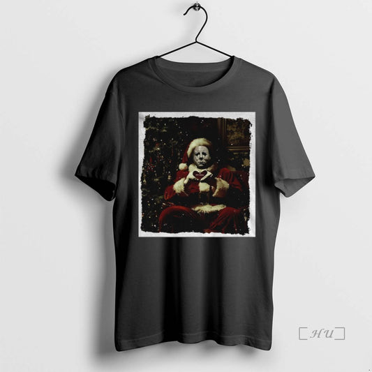 Trending Michael Myers Heart Hands Horror Movie Santa Claus Merry Christmas Premium T Shirts Sweater Hoodie, Sweatshirt