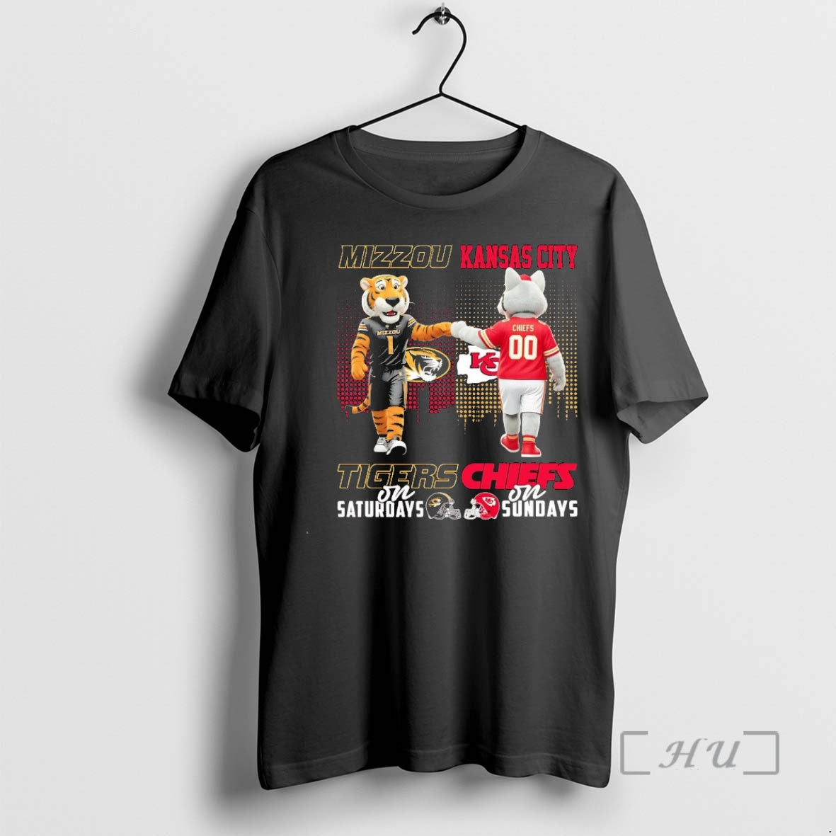 Trending Mizzou Tigers On Saturdays Kansas City Chiefs On Sundays Mascot Premium T Shirts Sweater Hoodie, Sweatshirt