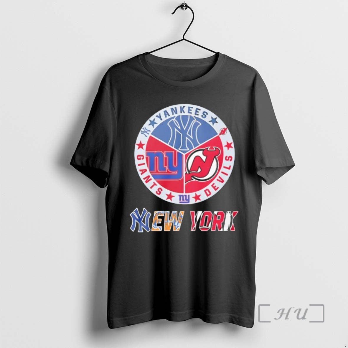 Trending New York Yankees New York Giants And New Jersey Devils Mashup Logo Premium T-Shirts, Hoodie, Sweatshirt