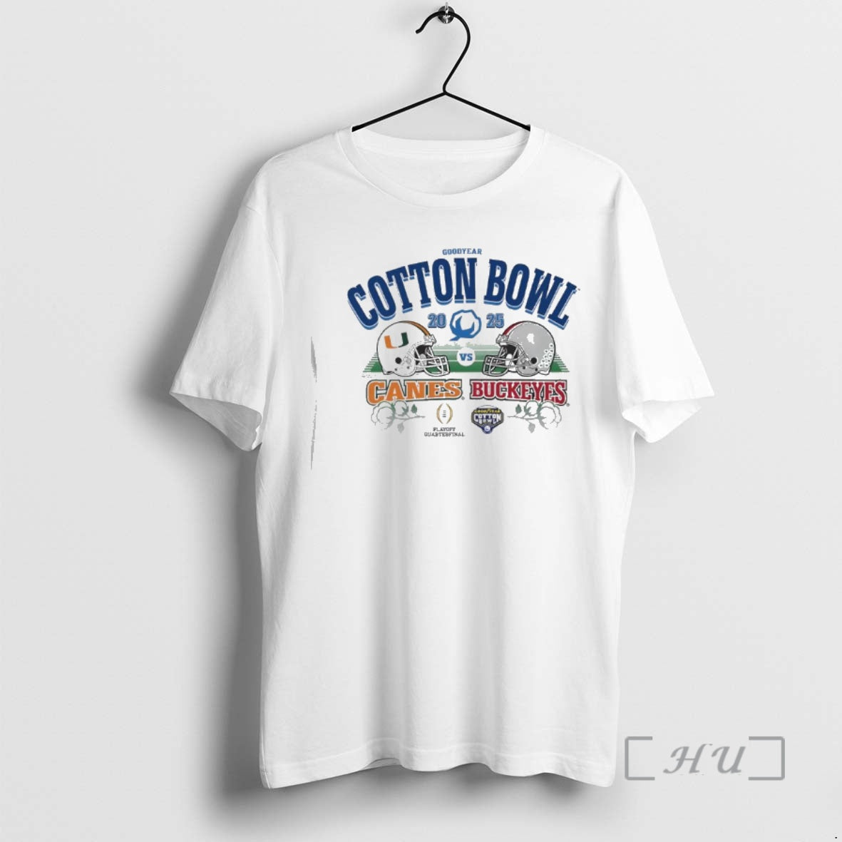 Trending Ohio State Vs Miami Goodyear Cotton Bowl Helmet Matchup 2025 Premium T Shirts Sweater Hoodie, Sweatshirt