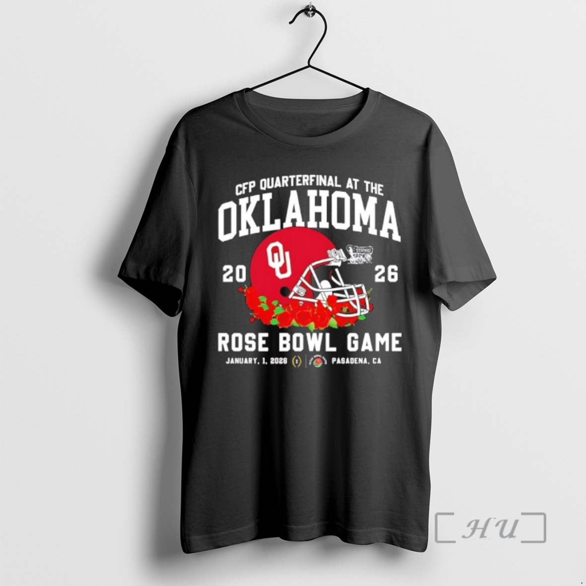 Trending Oklahoma Sooners Cfp Quarterfinal At The 2026 Rose Bowl Game Helmet Premium T Shirts Hoodie, Sweatshirt
