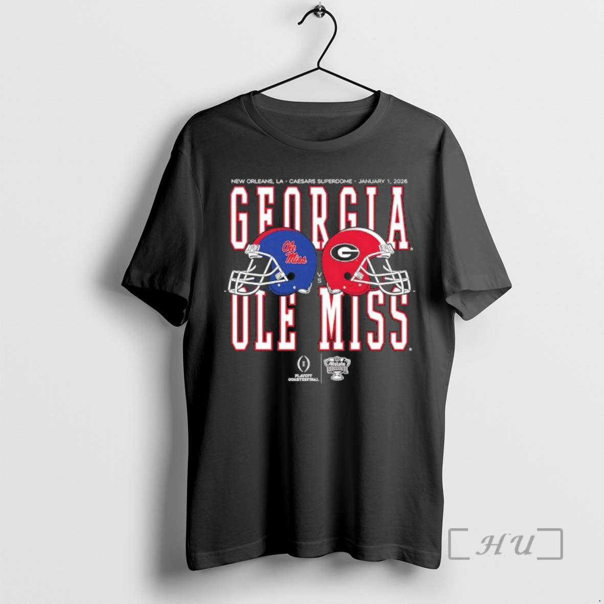 Trending Ole Miss Vs Georgia 2026 Allstate Sugar Bowl Helmet Matchup Premium T Shirts Sweater Hoodie, Sweatshirt