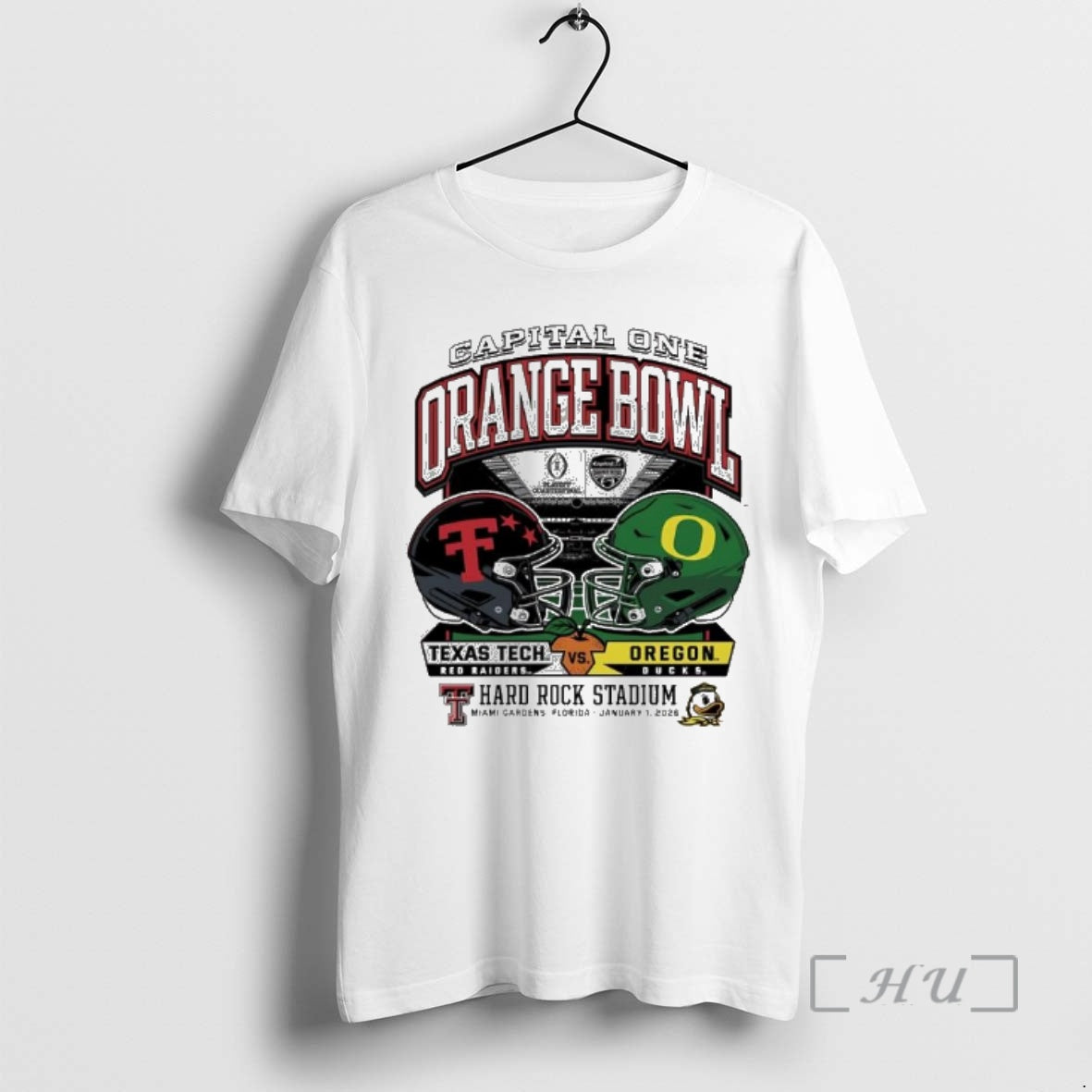 Trending Oregon Vs Texas Tech 2025 Orange Bowl Hard Rock Stadium Helmet Premium T Shirts Hoodie, Sweatshirt | WearSparks.com