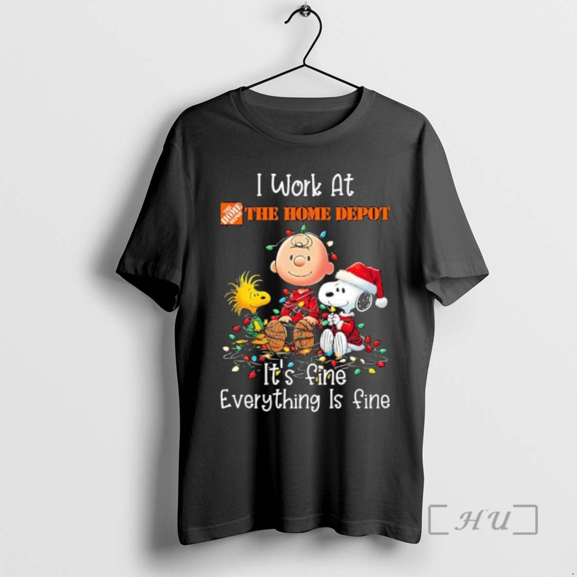 Trending Peanuts Characters Christmas Lights I Work At The Home Depot Its Fine Everything Is T-Shirts, Hoodie, Sweatshirt