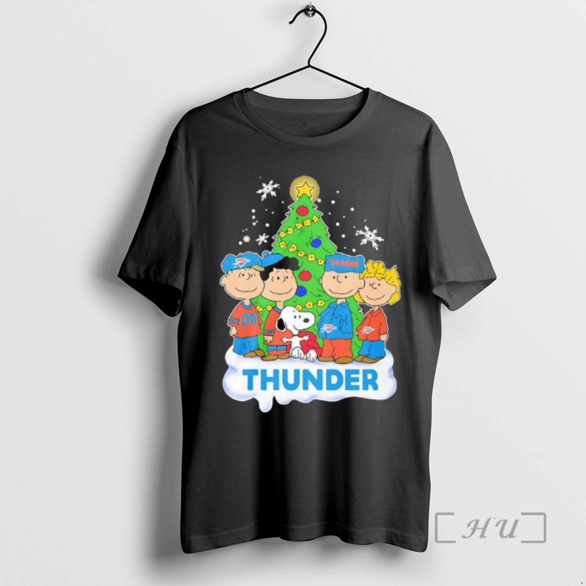 Trending Peanuts Comic Christmas Tree In Oklahoma City Thunder Graphic T-Shirts, Hoodie, Sweatshirt | WearSparks.com