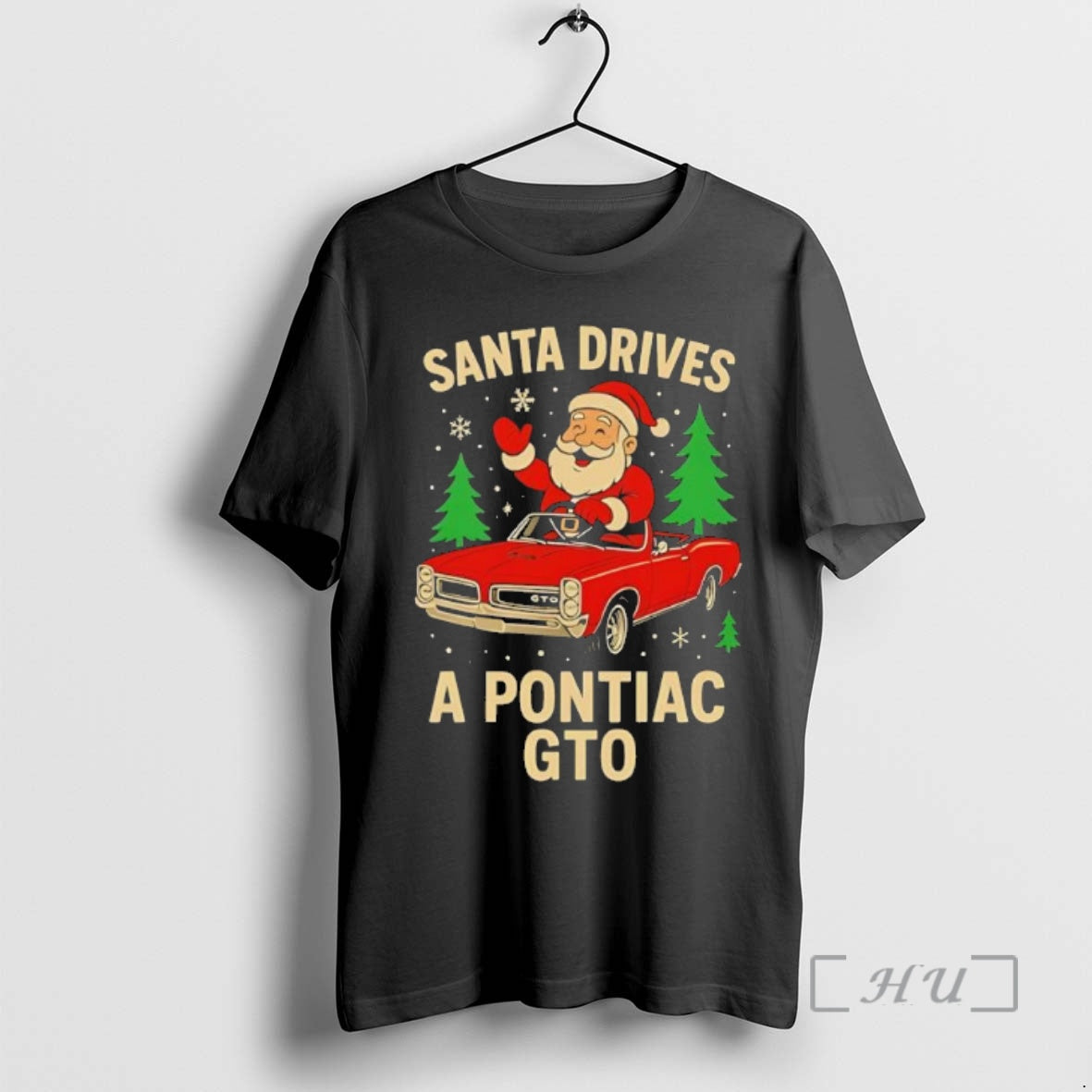 Trending Santa Drives A Pontiac Gto Christmas Black T-Shirts, Hoodie, Sweatshirt | WearSparks.com