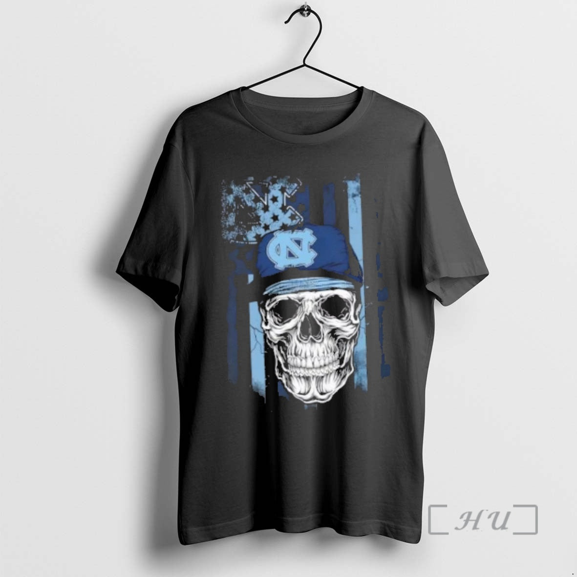 Trending Skull Wearing A Cap North Carolina Tar Heels Us Flag Premium T Shirts Sweater Hoodie, Sweatshirt | WearSparks.com