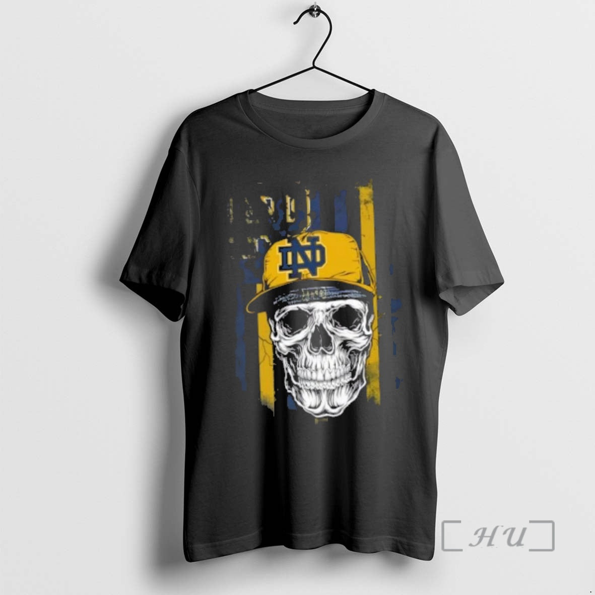 Trending Skull Wearing A Cap Notre Dame Fighting Irish Us Flag Premium T Shirts Sweater Hoodie, Sweatshirt | WearSparks.com