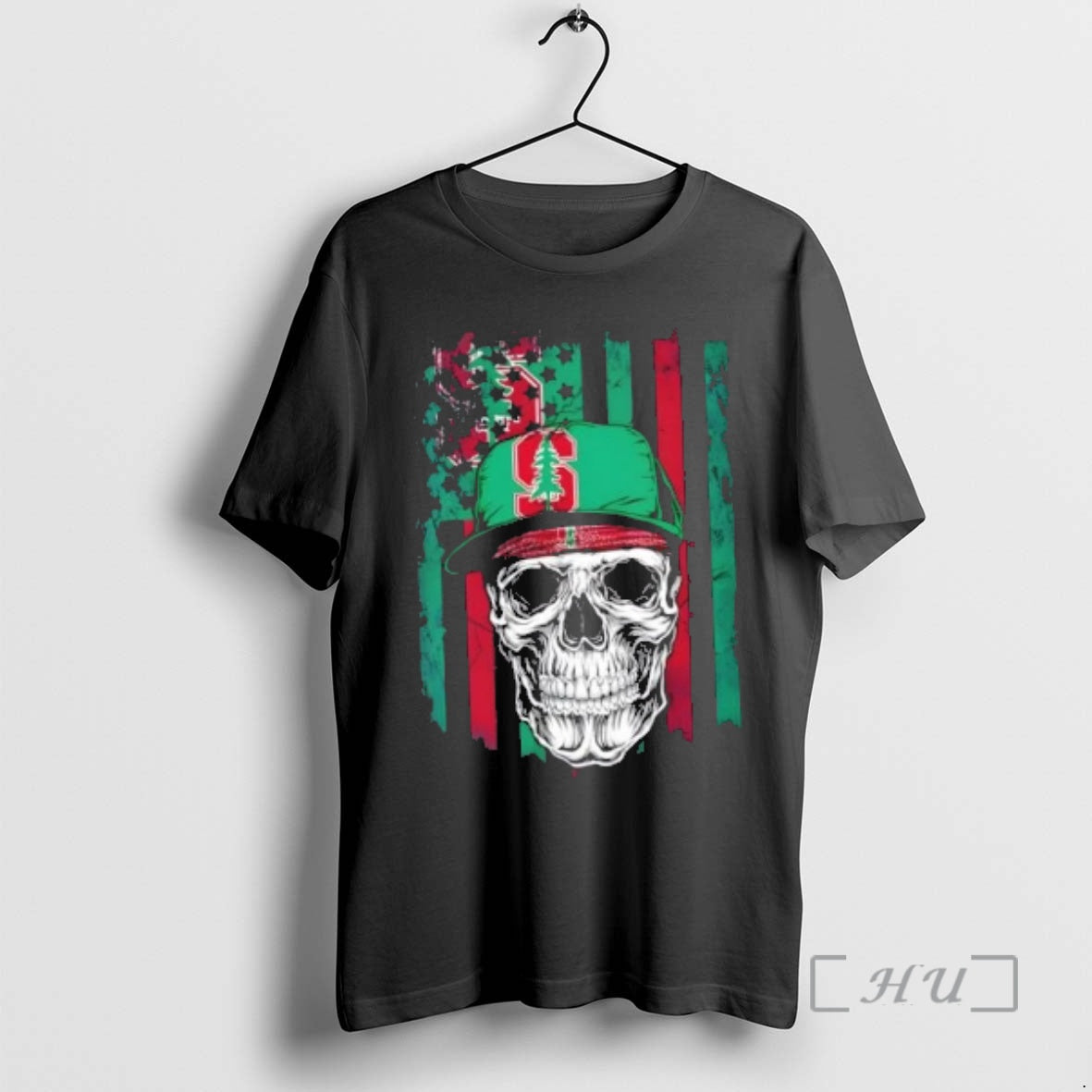 Trending Skull Wearing A Cap Stanford Cardinal Us Flag T-Shirts, Hoodie, Sweatshirt | WearSparks.com