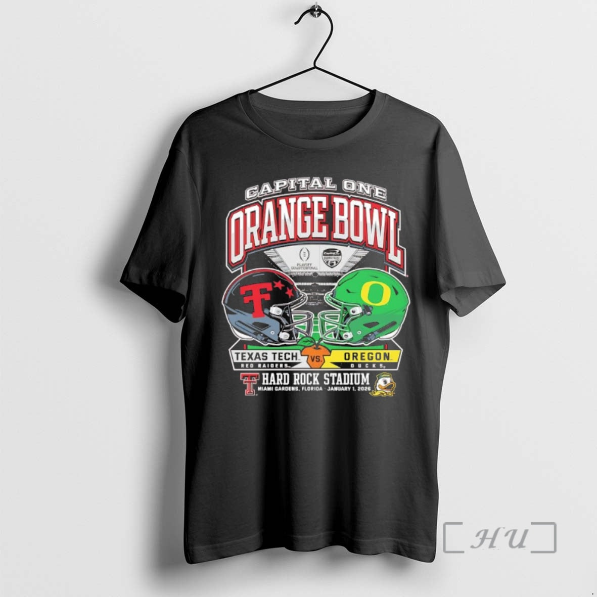 Trending Texas Tech Vs Oregon 2025 Capital One Orange Bowl Helmet Premium T Shirts Sweater Hoodie, Sweatshirt