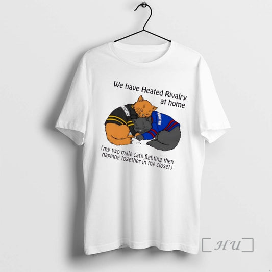Trending We Have Heated Rivalry At Home My Two Male Cats Fighting Then Napping Together T-Shirts, Hoodie, Sweatshirt