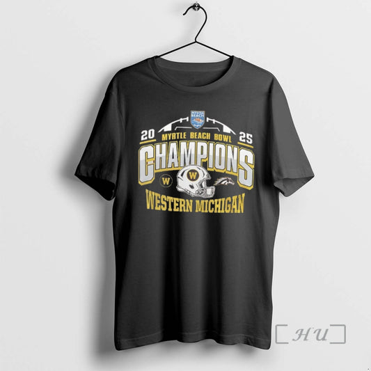 Trending Western Michigan Football 2025 Myrtle Beach Bowl Champions 2 Sided Premium T Shirts Sweater Hoodie, Sweatshirt