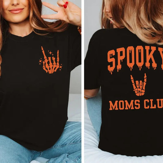 Trendy 'spooky Moms Club' Shirt - Women's T-shirt - Halloween Shirts - Retro Inspired Tee