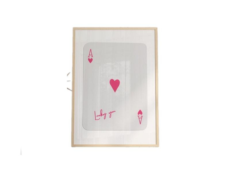 Trendy Ace Of Hearts Print, Lucky You Poster, Trendy Retro Wall Art, Retro Trendy Aesthetic Print, Playing Card Poster,...