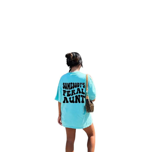 Trendy Aunt Tee, Somebody's Feral Aunt Shirt, Cool Aunt Tee Shirt, Aunts Birthday Gift, Unisex T-Shirt, Short Sleeve Tee...