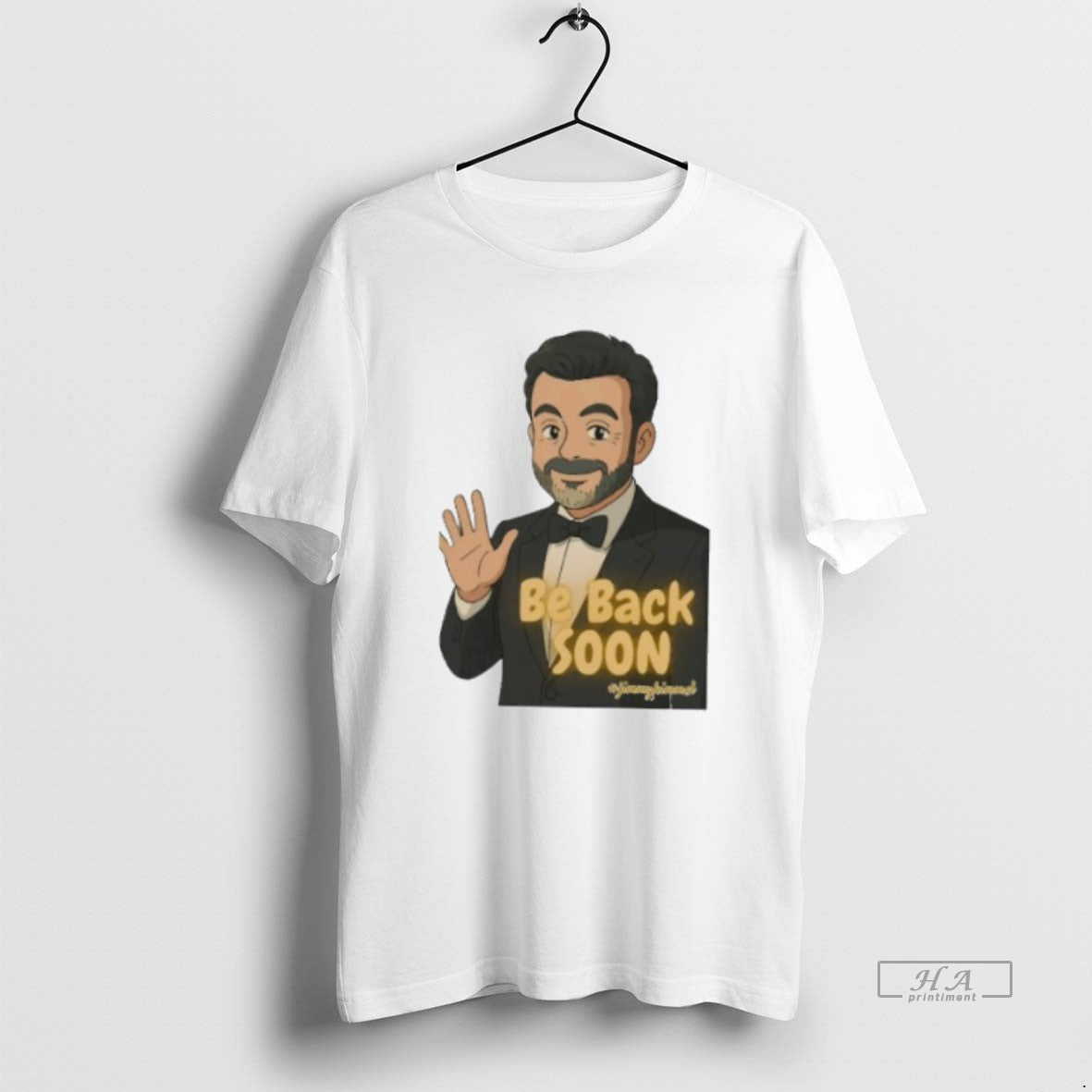 Trendy Be Back Soon Jimmy Kimmel Cartoon Nemoshirt White