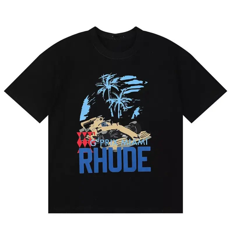 Trendy racing track letter printed short sleeved t-shirt Menswear Top Hoodie, Sweatshirt | WearSparks.com