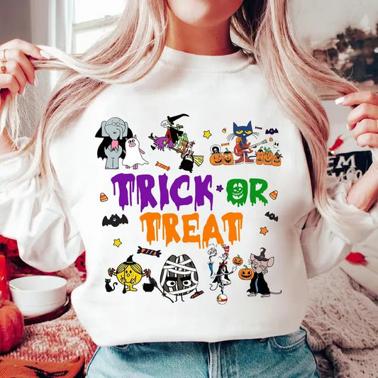 Trick Or Treat Shirt Halloween Children Books Shirt Halloween Shirt Spooky Vibes Shirt Trendy Halloween Shirt Halloween...